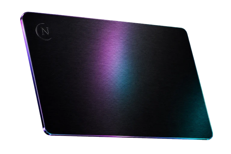The Nocturne virtual card, reverse — clean matte obsidian.